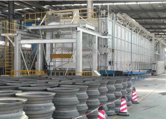 China Tratamiento térmico automático completo de la rueda de la aleación de aluminio del horno de hogar del rodillo proveedor